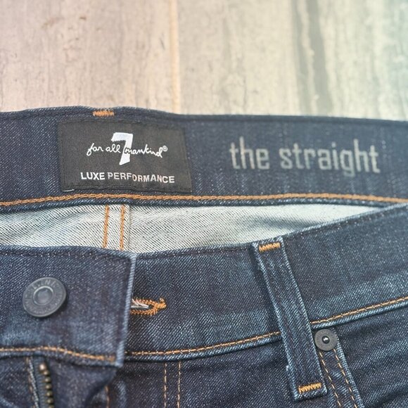 7 For All Mankind Men’s Luxe Performance The Straight Jeans Dark Wash Size 36x30 - Picture 2 of 8